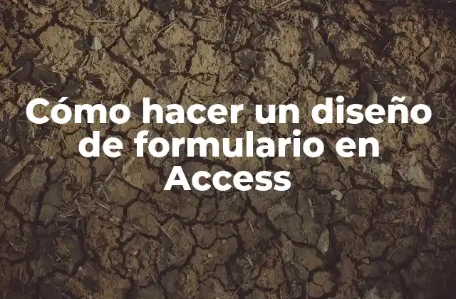 Cómo Hacer un Diseño de Formulario en Access