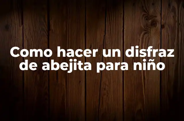 Como Hacer un Disfraz de Abejita para Niño