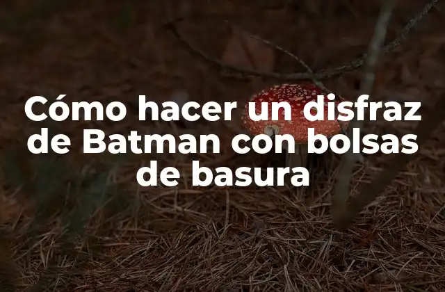 Cómo Hacer un Disfraz de Batman con Bolsas de Basura