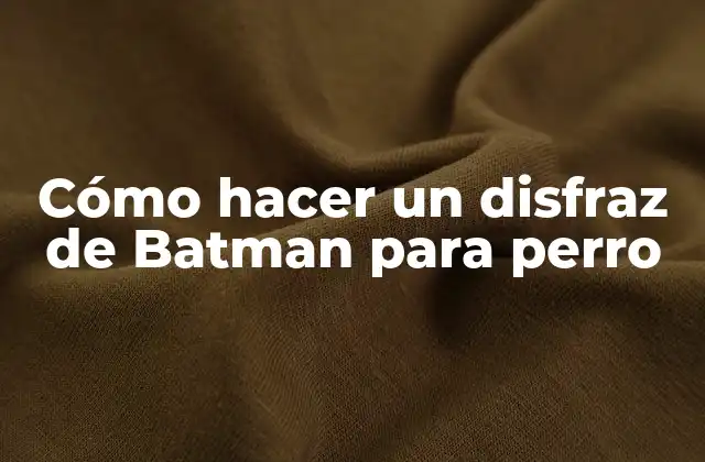 Cómo Hacer un Disfraz de Batman para Perro