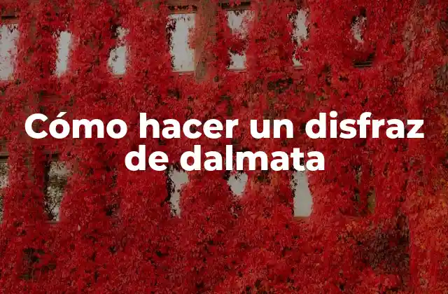 Cómo Hacer un Disfraz de Dalmata