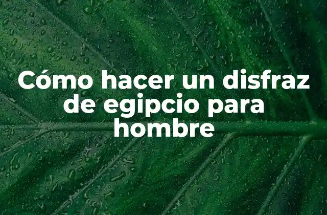 Cómo Hacer un Disfraz de Egipcio para Hombre