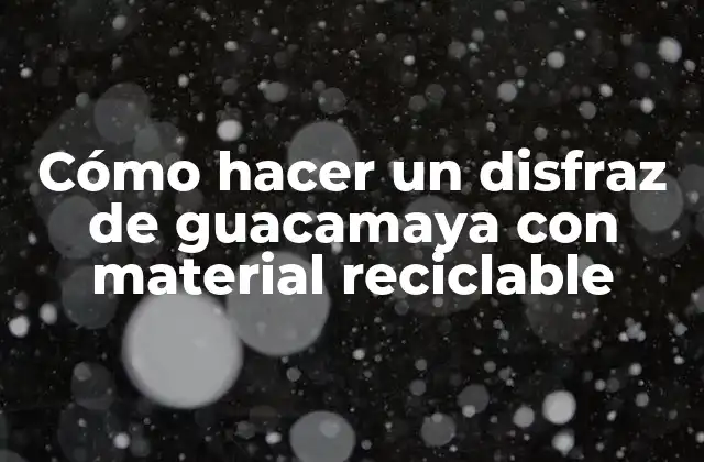 Cómo Hacer un Disfraz de Guacamaya con Material Reciclable 2 Cómo hacer un disfraz de guacamaya con material reciclable