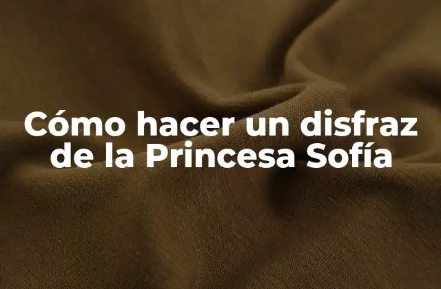 Cómo Hacer un Disfraz de la Princesa Sofía