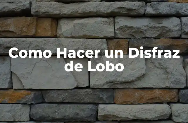 Como Hacer un Disfraz de Lobo