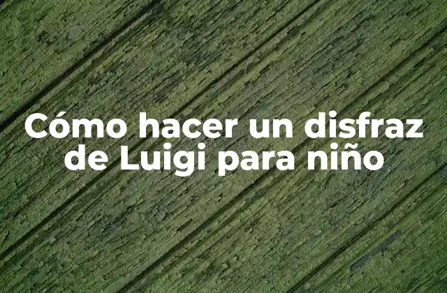 Cómo Hacer un Disfraz de Luigi para Niño
