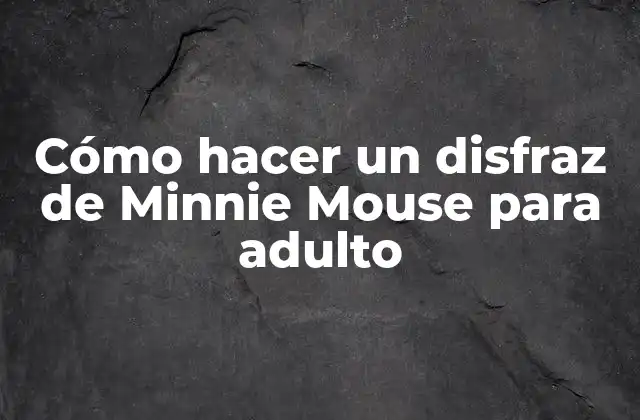 Cómo Hacer un Disfraz de Minnie Mouse para Adulto