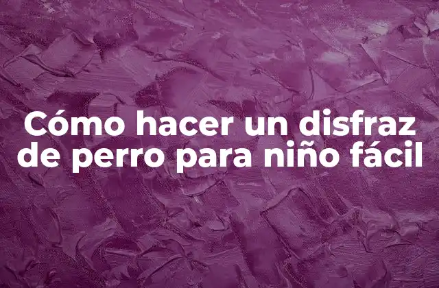 Cómo hacer un disfraz de perro para niño fácil