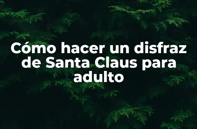 Cómo Hacer un Disfraz de Santa Claus para Adulto