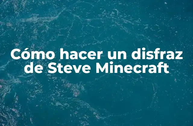 Cómo Hacer un Disfraz de Steve Minecraft