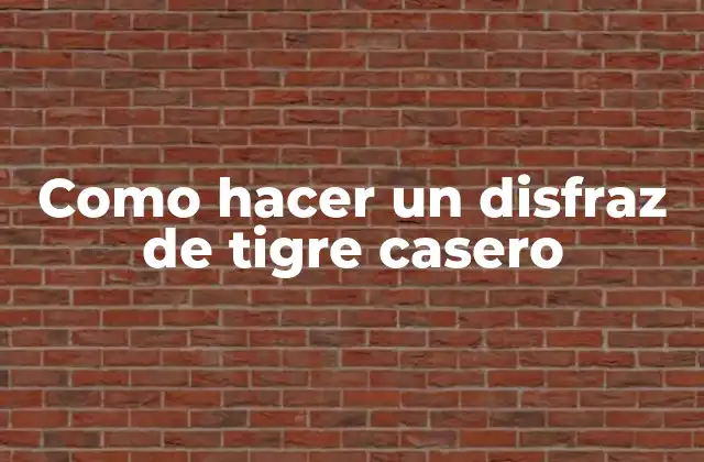 Como Hacer un Disfraz de Tigre Casero