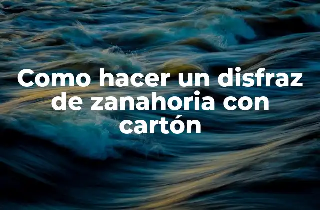 Como Hacer un Disfraz de Zanahoria con Cartón