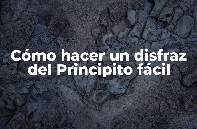Cómo Hacer un Disfraz Del Principito Fácil