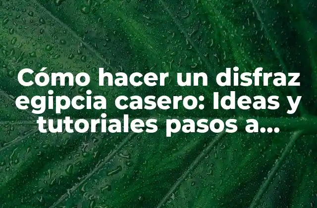 Cómo Hacer un Disfraz Egipcia Casero: Ideas y Tutoriales Pasos a Pasos
