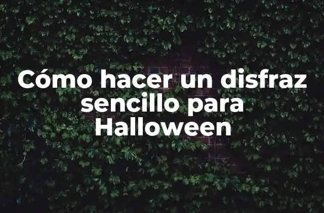 Cómo Hacer un Disfraz Sencillo para Halloween