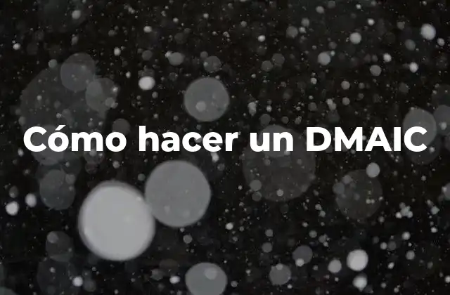 Cómo Hacer un Dmaic