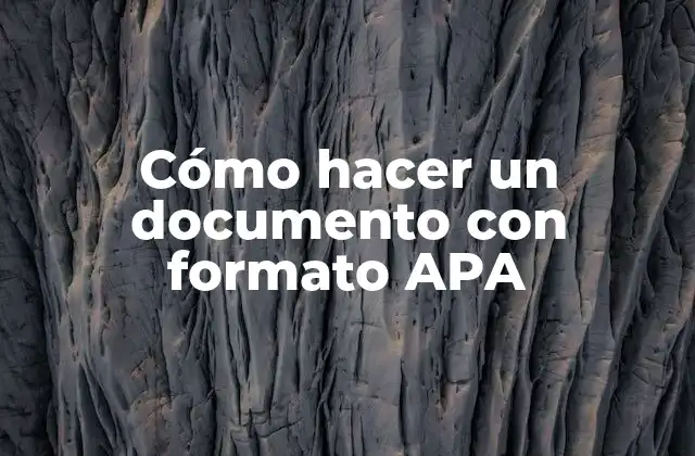 Cómo Hacer un Documento con Formato Apa
