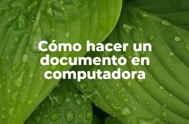 Cómo hacer un documento en computadora
