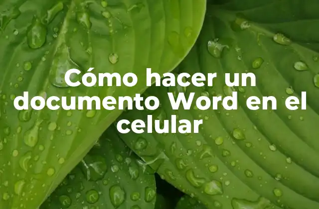 Cómo Hacer un Documento Word en el Celular