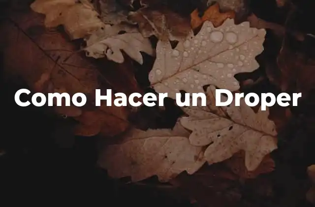 ¿Qué es un Droper?