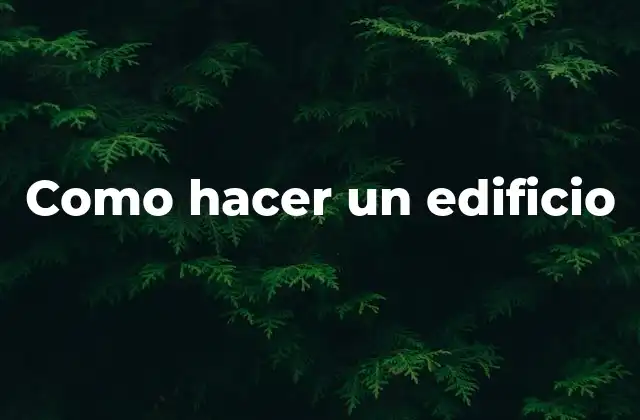 Como Hacer un Edificio