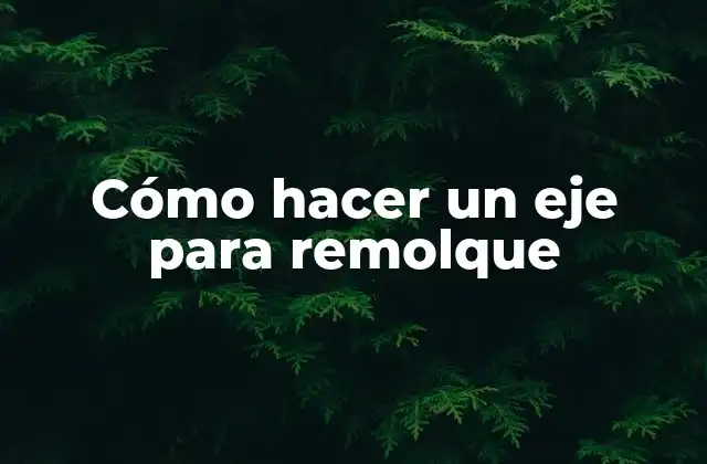 ¿Qué es un eje para remolque?