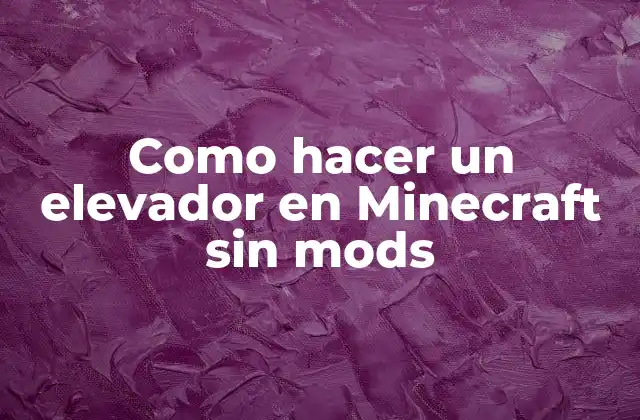 ¿Qué es un elevador en Minecraft sin mods?
