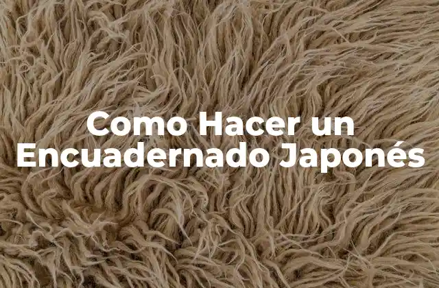 Como Hacer un Encuadernado Japonés