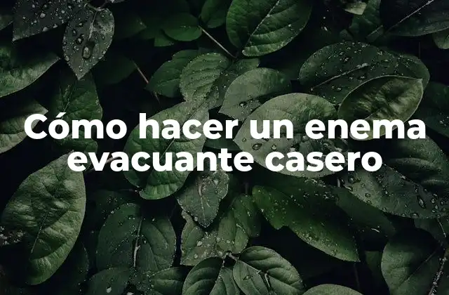 Cómo Hacer un Enema Evacuante Casero