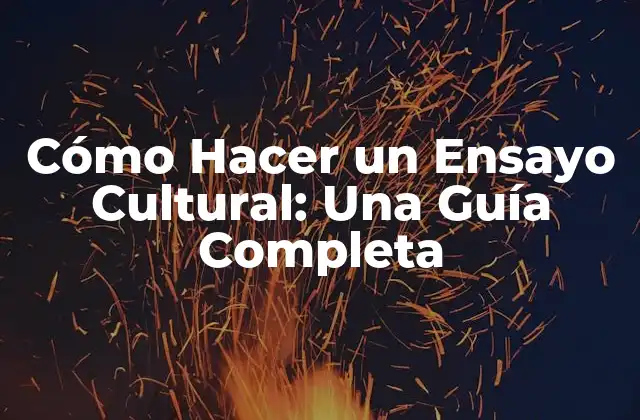 Cómo Hacer un Ensayo Cultural: una Guía Completa