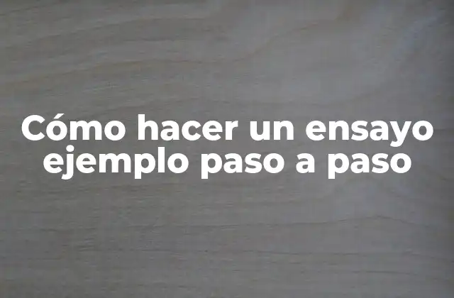 Cómo Hacer un Ensayo Ejemplo Paso a Paso 2 Cómo hacer un ensayo ejemplo paso a paso