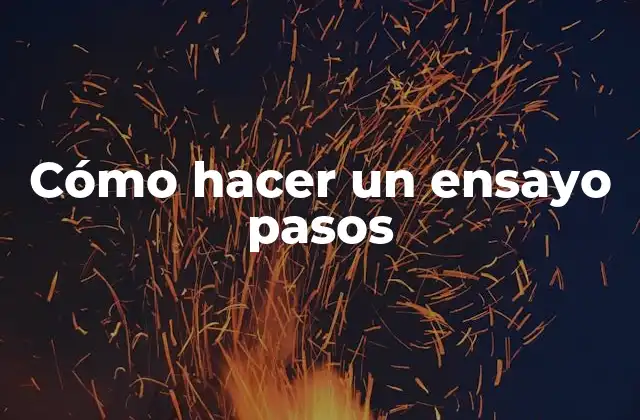 Cómo Hacer un Ensayo Pasos