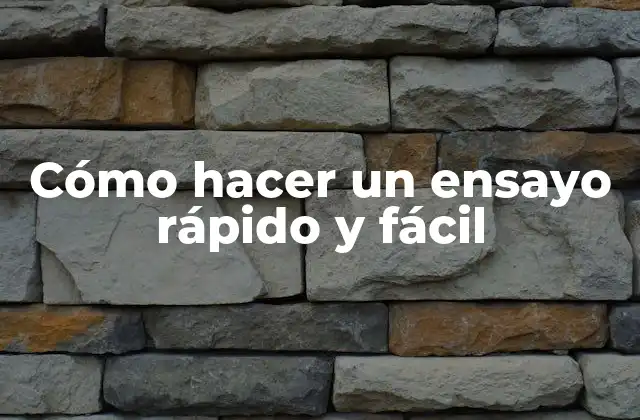 Cómo Hacer un Ensayo Rápido y Fácil