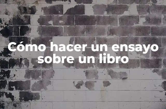 Cómo hacer un ensayo sobre un libro