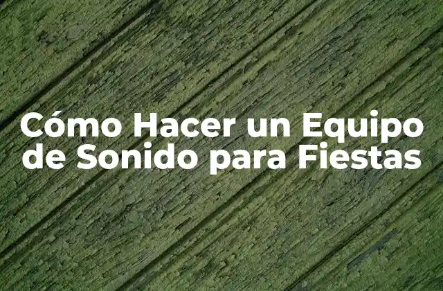 Cómo Hacer un Equipo de Sonido para Fiestas