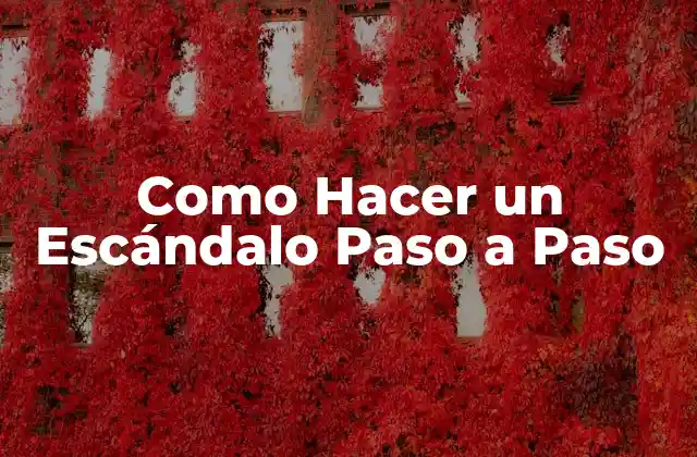 Como Hacer un Escándalo Paso a Paso