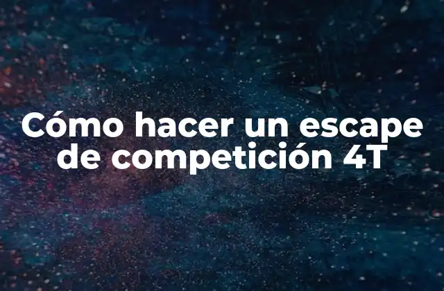 Cómo Hacer un Escape de Competición 4t