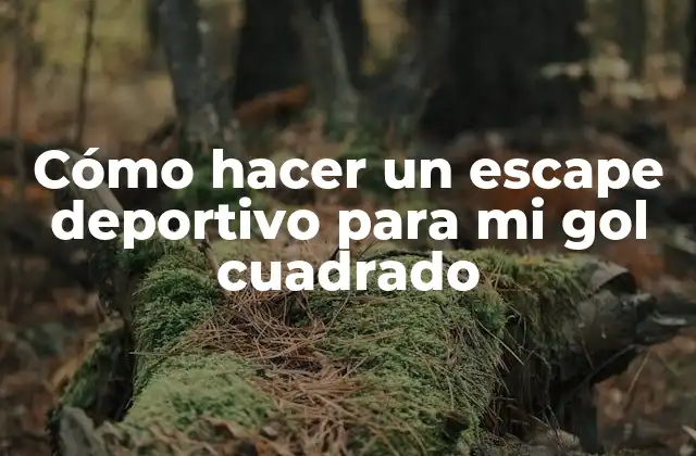 Cómo Hacer un Escape Deportivo para Mi Gol Cuadrado
