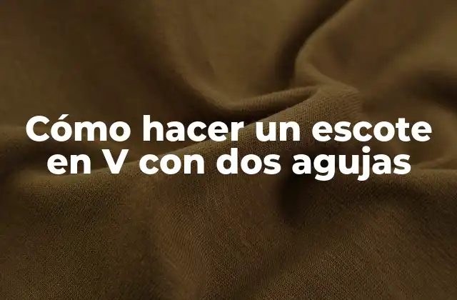 Cómo Hacer un Escote en V con Dos Agujas
