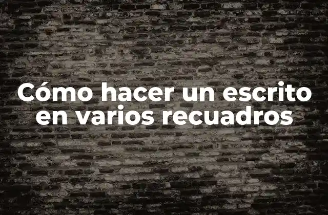Cómo Hacer un Escrito en Varios Recuadros