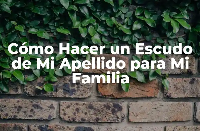 Cómo Hacer un Escudo de Mi Apellido para Mi Familia