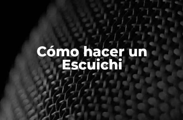 Cómo Hacer un Escuichi 2 ¿Qué es un Escuichi?