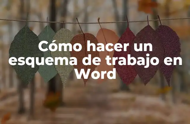 Cómo Hacer un Esquema de Trabajo en Word