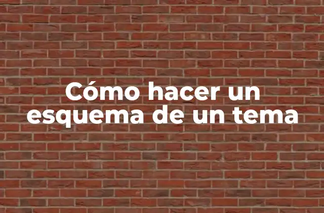 Cómo Hacer un Esquema de un Tema 2 Cómo hacer un esquema de un tema
