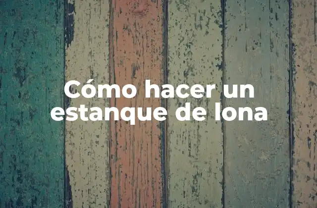 Cómo Hacer un Estanque de Lona