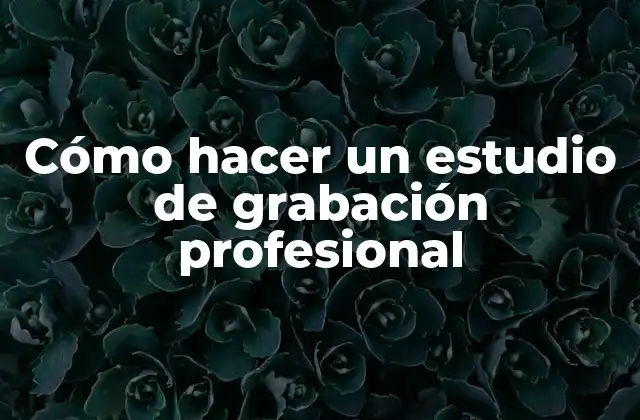 Cómo Hacer un Estudio de Grabación Profesional 2 Cómo hacer un estudio de grabación profesional