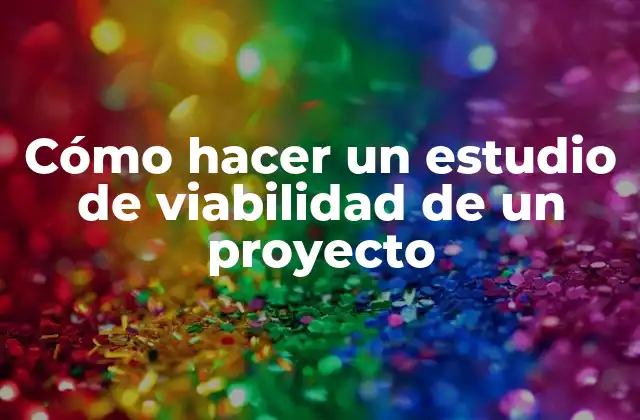 Cómo Hacer un Estudio de Viabilidad de un Proyecto