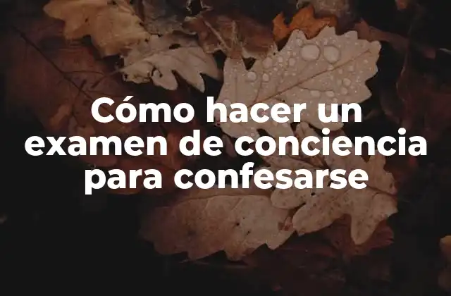 Cómo Hacer un Examen de Conciencia para Confesarse 2 ¿Qué es un examen de conciencia y para qué sirve en la confesión?