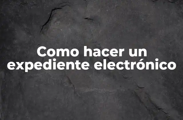 Como Hacer un Expediente Electrónico