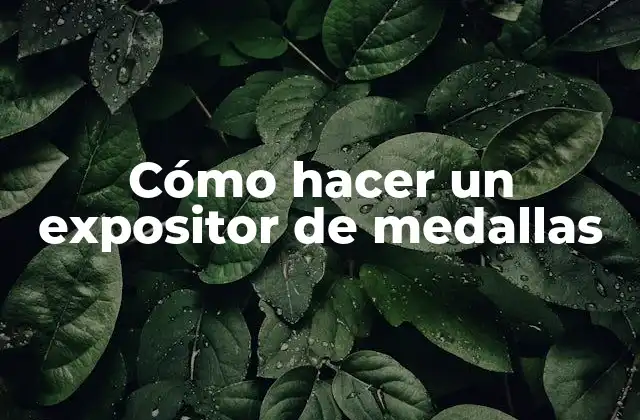 Cómo Hacer un Expositor de Medallas